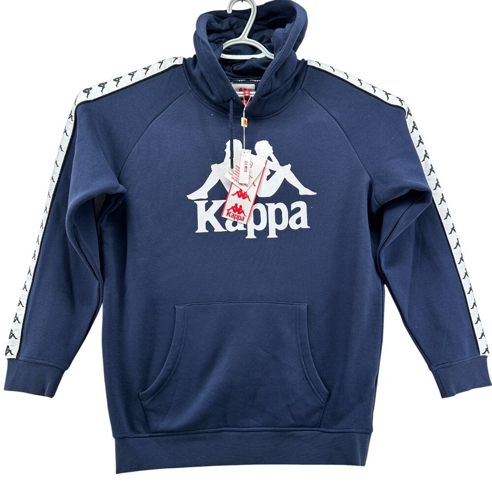 Kappa 222 Banda Hurtado2 Hoodie Sweatshirt Mens Size XXL Blue Navy Pull Over NEW